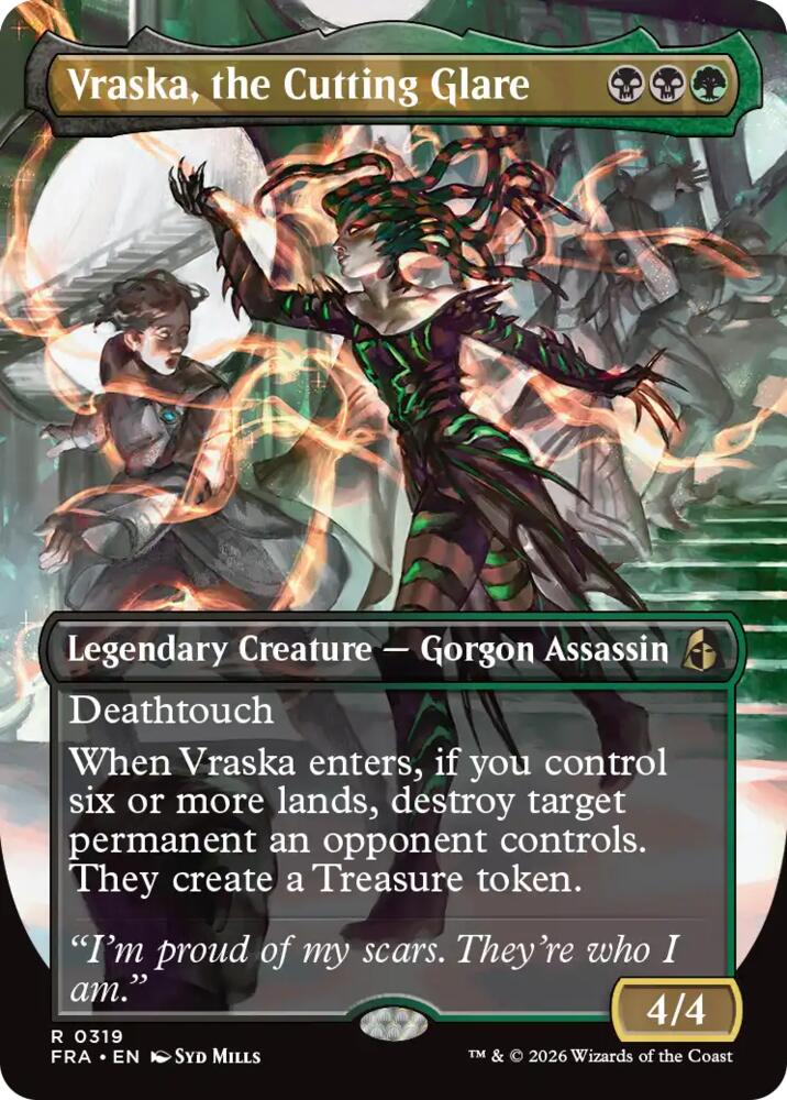 Vraska, the Cutting Glare (Borderless)-Reality Fracture-R-Foil