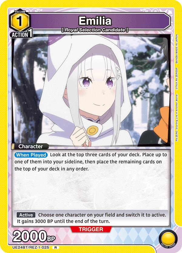 Emilia (025)-UE24BT: Re:ZERO -Starting Life in Another World--Rare-Foil