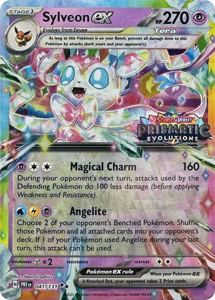 Sylveon ex - 041/131 (Prismatic Evolutions Stamp)-Miscellaneous Cards & Products-Promo-Holofoil
