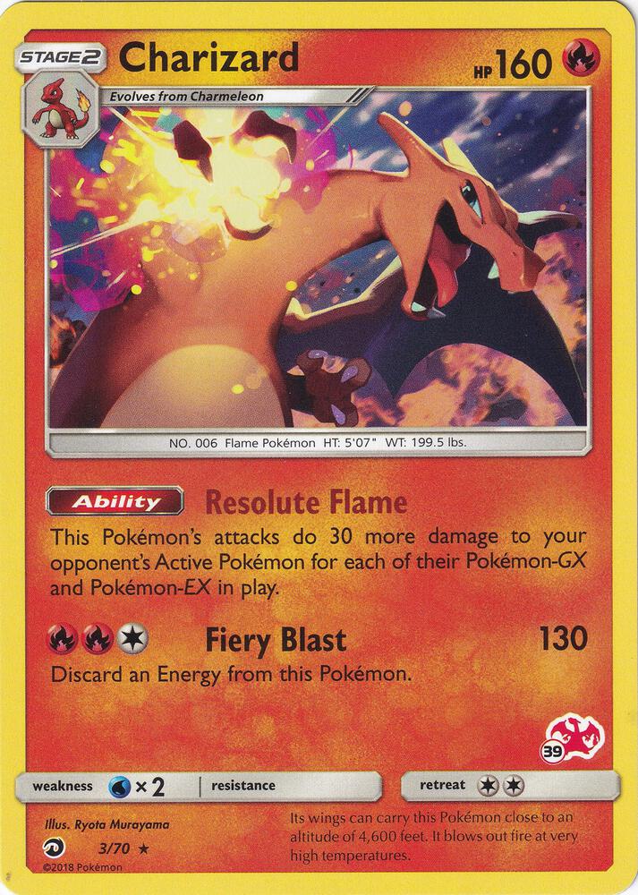 Charizard - 3/70 (#39 Charizard Stamped)-Battle Academy-Promo-Normal