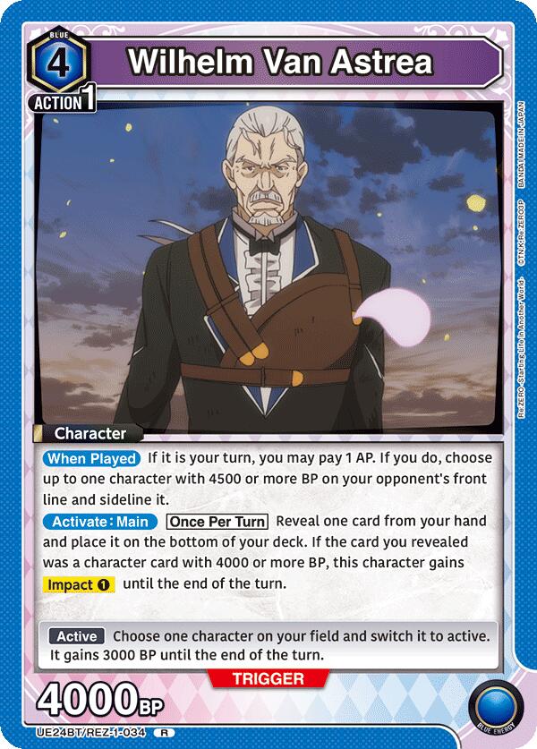 Wilhelm Van Astrea-UE24BT: Re:ZERO -Starting Life in Another World--Rare-Foil