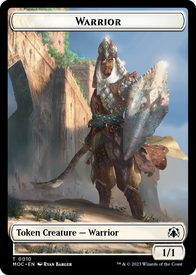 Warrior // Emblem - Elspeth, Sun's Champion Double-Sided Token-Commander: March of the Machine-T-Normal