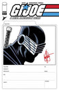 Df G.I. Joe A Real American Hero #325 Blank File Card Variant Signed And Remarked By Ken Haeser With A Snake Eyes Sketch