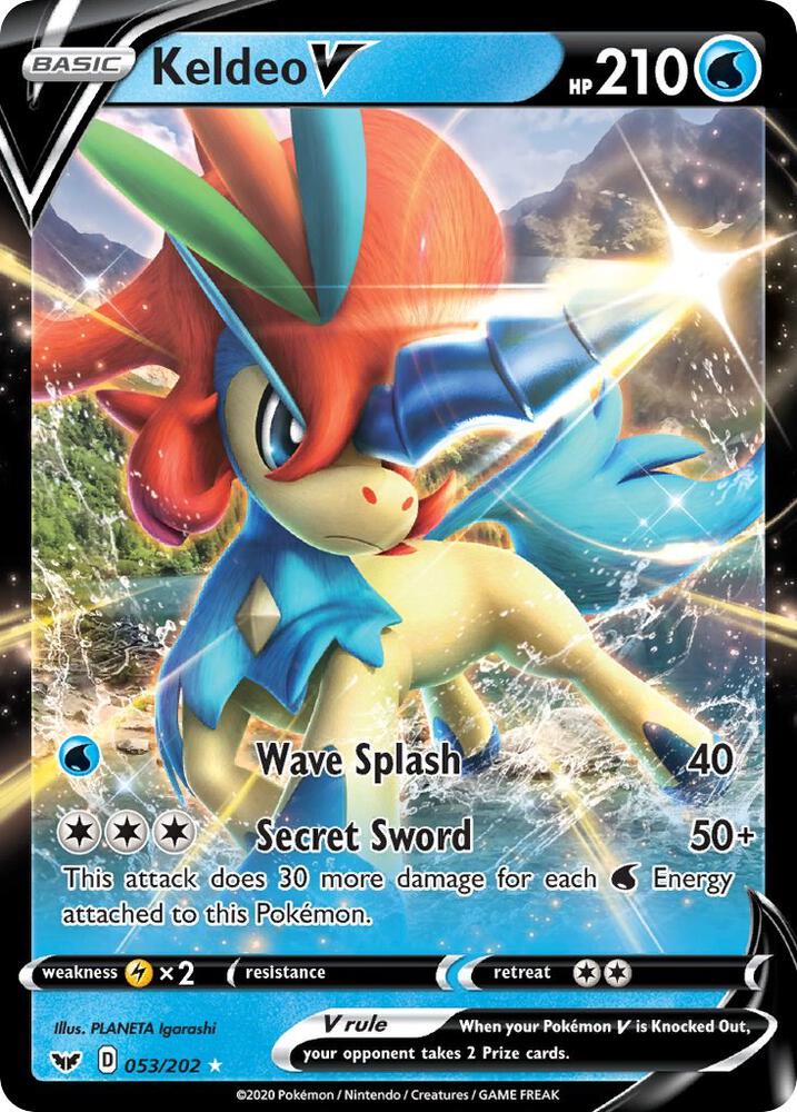 Keldeo V-SWSH01: Sword & Shield Base Set-Ultra Rare-Holofoil