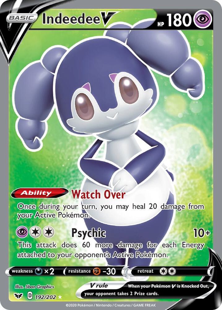 Indeedee V (Full Art)-SWSH01: Sword & Shield Base Set-Ultra Rare-Holofoil