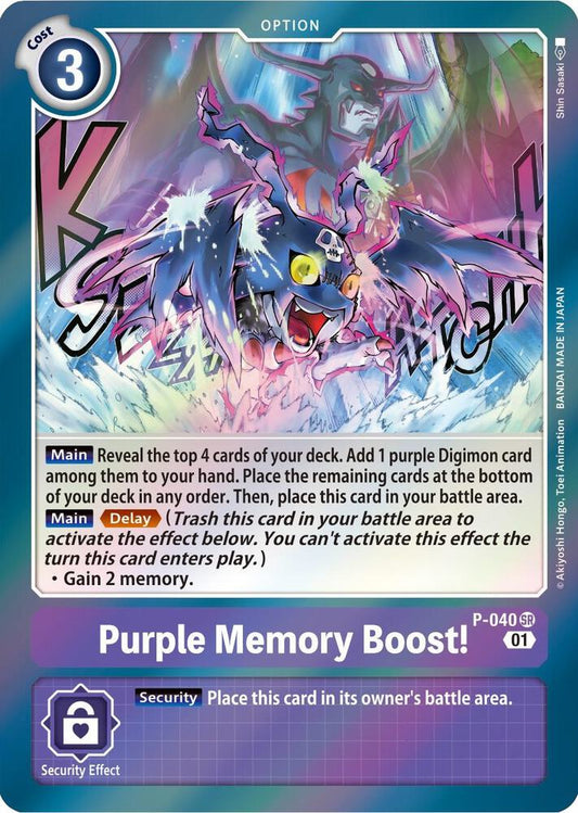 Purple Memory Boost!-Digimon Promotion Cards-Super Rare-Foil