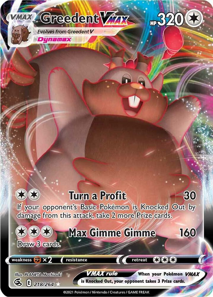 Greedent VMAX-SWSH08: Fusion Strike-Ultra Rare-Holofoil