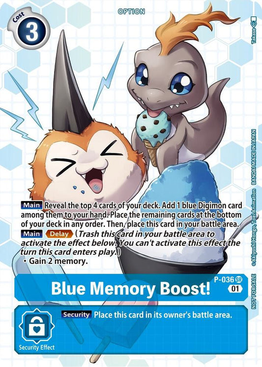 Blue Memory Boost! - P-036 (Next Adventure Box Promotion Pack)-Digimon Promotion Cards-Super Rare-Foil