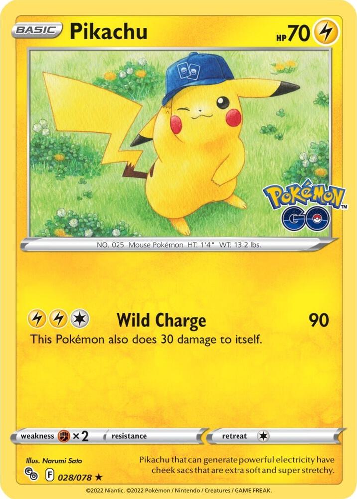Pikachu (28)-Pokemon GO-Holo Rare-Holofoil