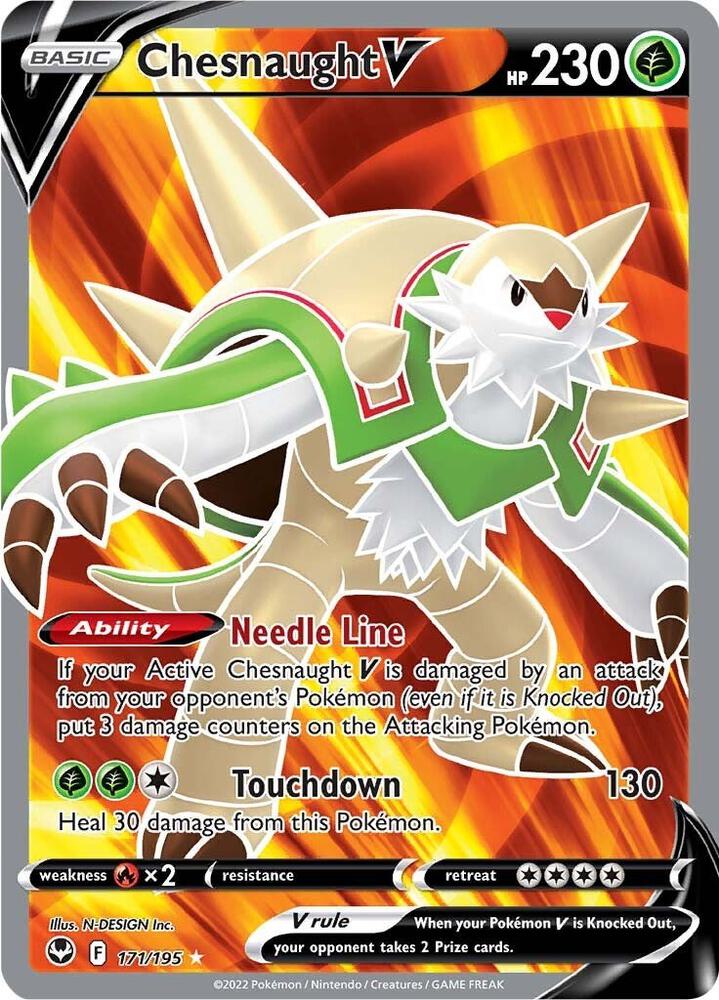 Chesnaught V (Full Art)-SWSH12: Silver Tempest-Ultra Rare-Holofoil