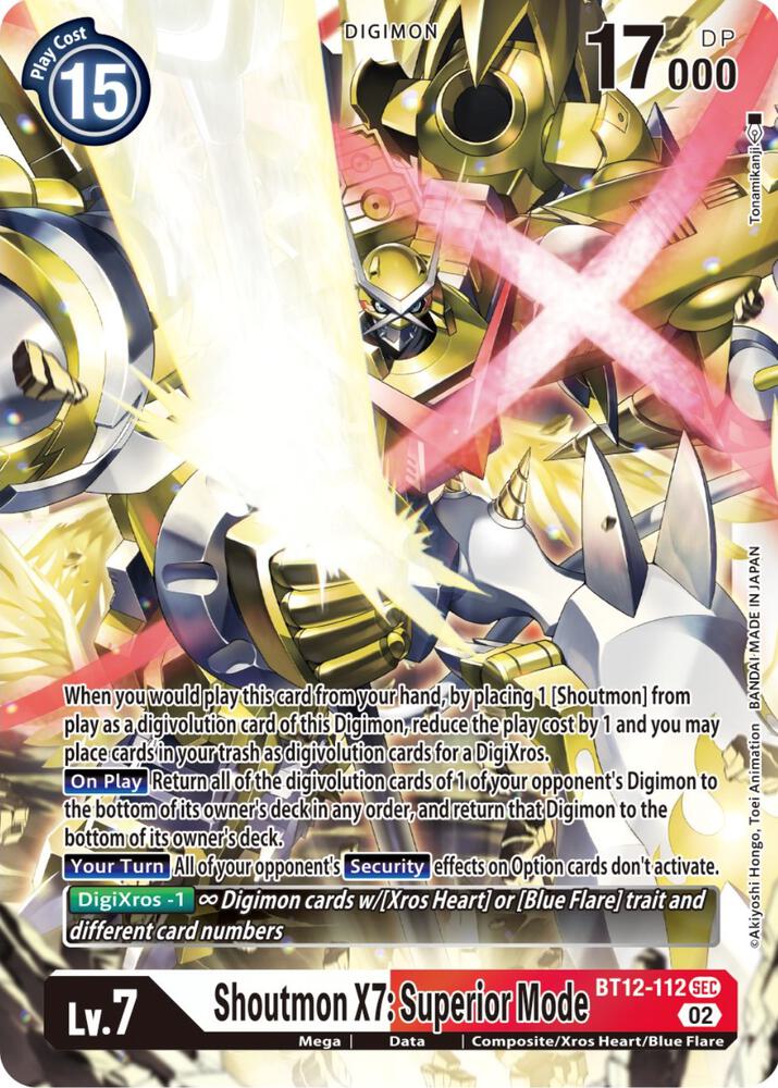 Shoutmon X7: Superior Mode-Across Time-Secret Rare-Foil