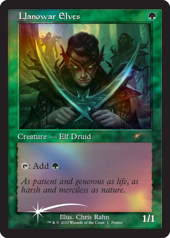 Llanowar Elves (Retro Frame)-Media Promos-P-Foil