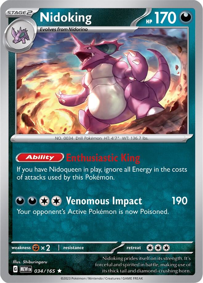 Nidoking - 034/165-SV: Scarlet & Violet 151-Rare-Reverse Holofoil
