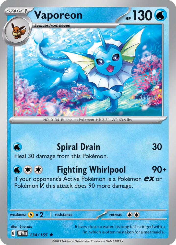 Vaporeon-SV: Scarlet & Violet 151-Rare-Reverse Holofoil