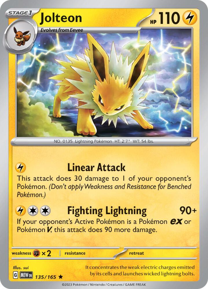 Jolteon-SV: Scarlet & Violet 151-Rare-Reverse Holofoil