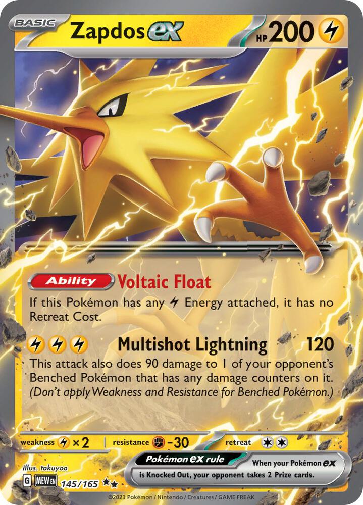 Zapdos ex - 145/165-SV: Scarlet & Violet 151-Double Rare-Holofoil