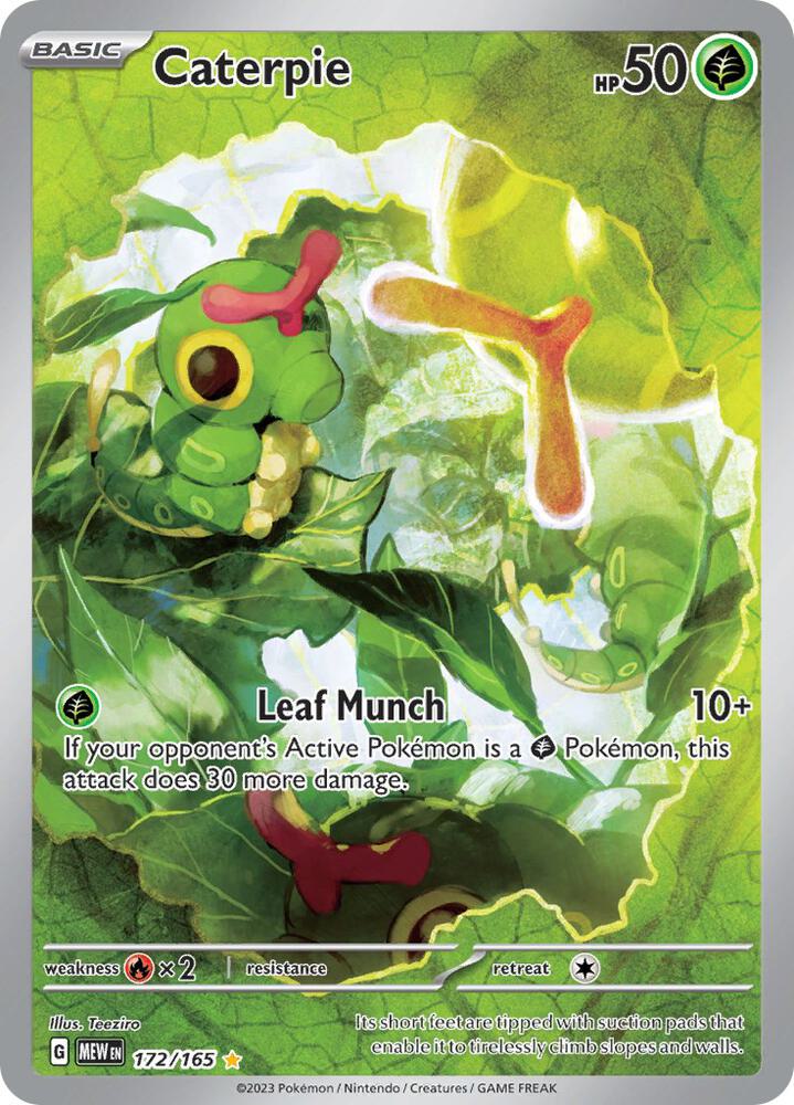 Caterpie - 172/165-SV: Scarlet & Violet 151-Illustration Rare-Holofoil