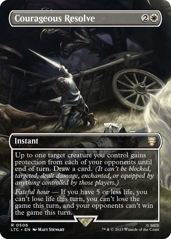 Courageous Resolve (Borderless)-Commander: The Lord of the Rings: Tales of Middle-earth-R-Foil