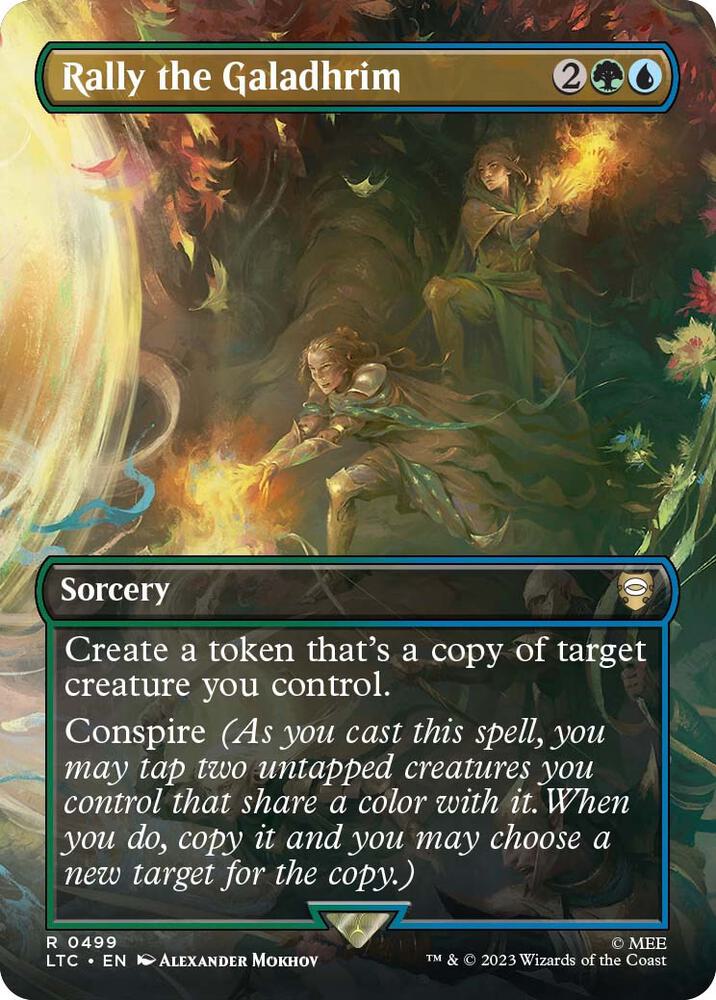 Rally the Galadhrim (Borderless)-Commander: The Lord of the Rings: Tales of Middle-earth-R-Foil