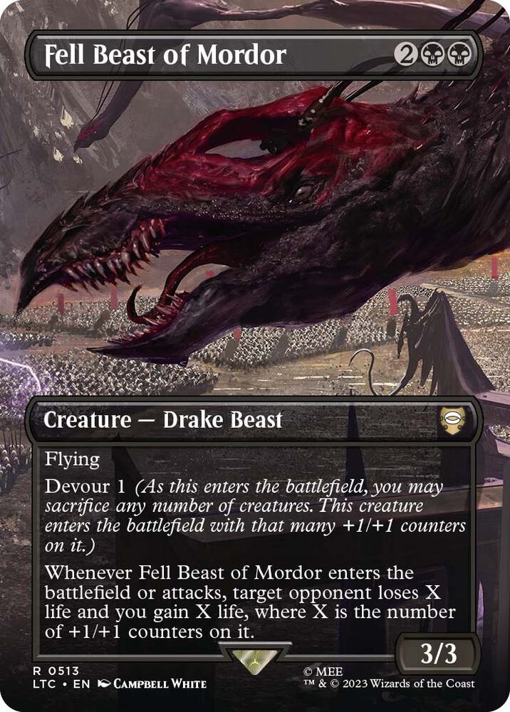 Fell Beast of Mordor (Borderless)-Commander: The Lord of the Rings: Tales of Middle-earth-R-Foil