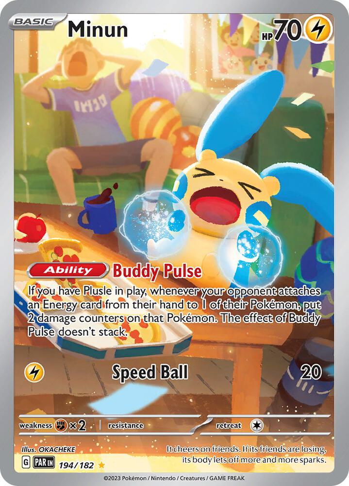 Minun - 194/182-SV04: Paradox Rift-Illustration Rare-Holofoil