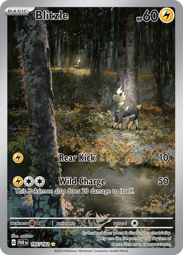 Blitzle - 195/182-SV04: Paradox Rift-Illustration Rare-Holofoil