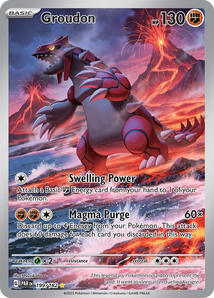 Groudon - 199/182-SV04: Paradox Rift-Illustration Rare-Holofoil