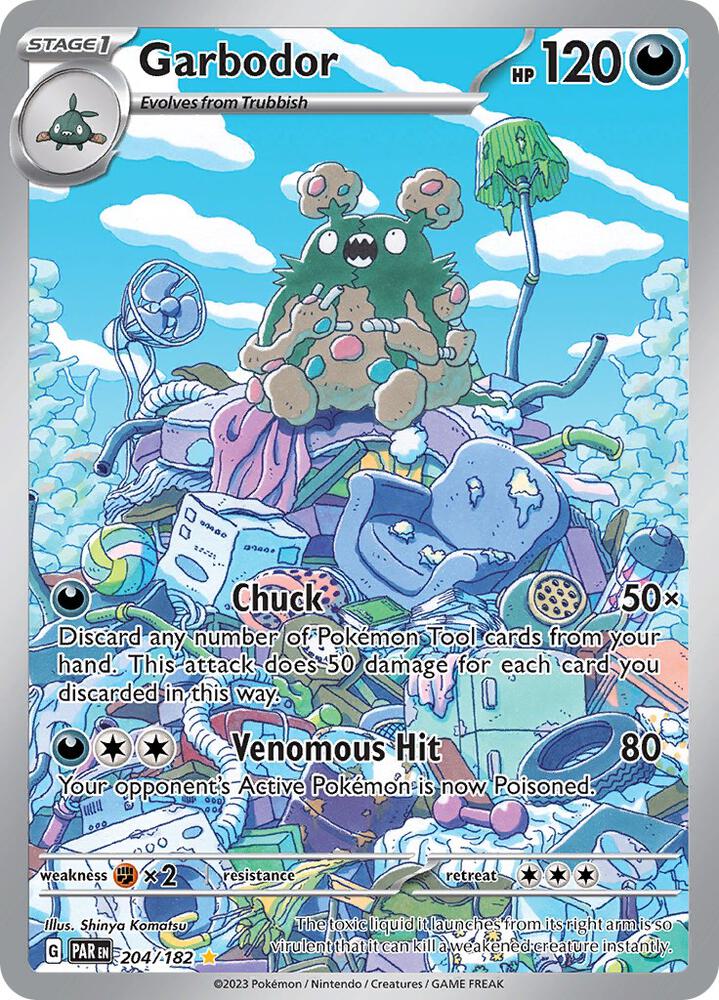 Garbodor - 204/182-SV04: Paradox Rift-Illustration Rare-Holofoil
