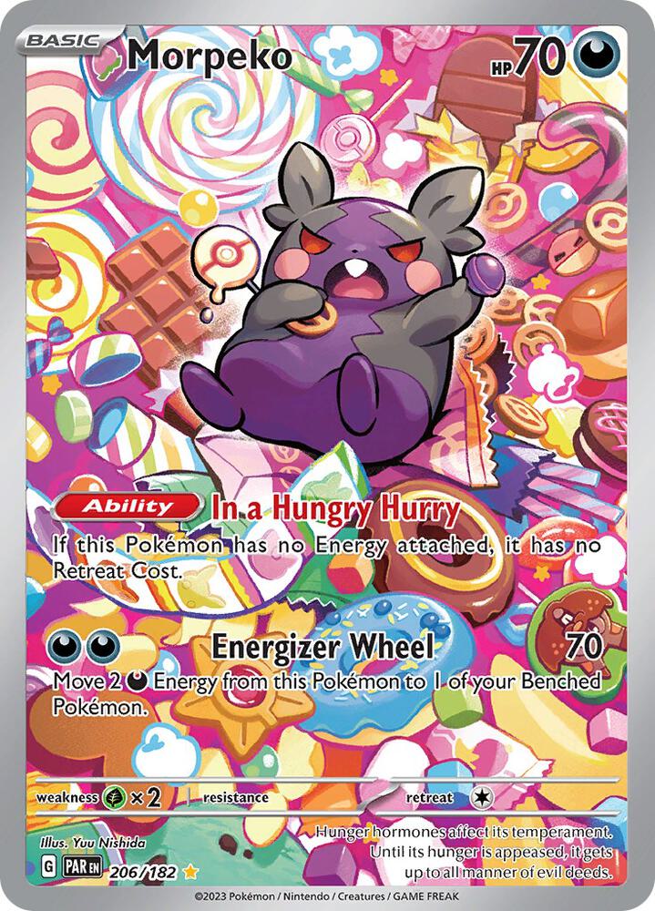 Morpeko - 206/182-SV04: Paradox Rift-Illustration Rare-Holofoil