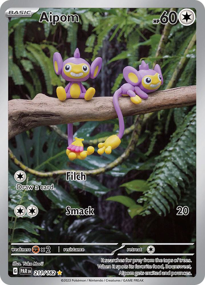 Aipom - 211/182-SV04: Paradox Rift-Illustration Rare-Holofoil