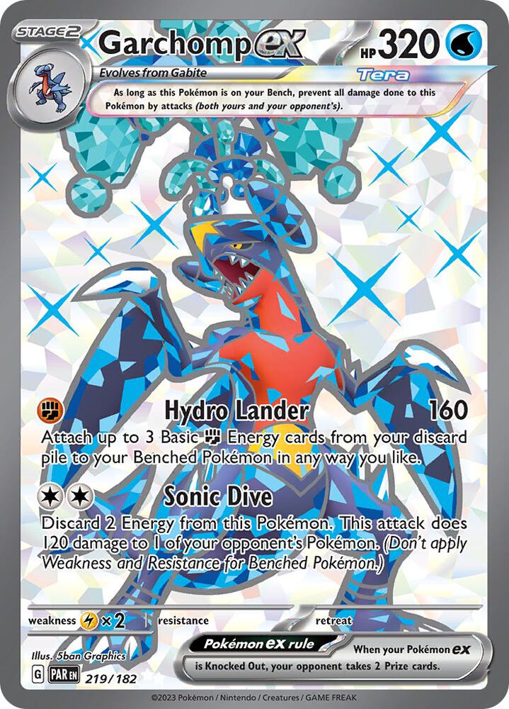 Garchomp ex - 219/182-SV04: Paradox Rift-Ultra Rare-Holofoil
