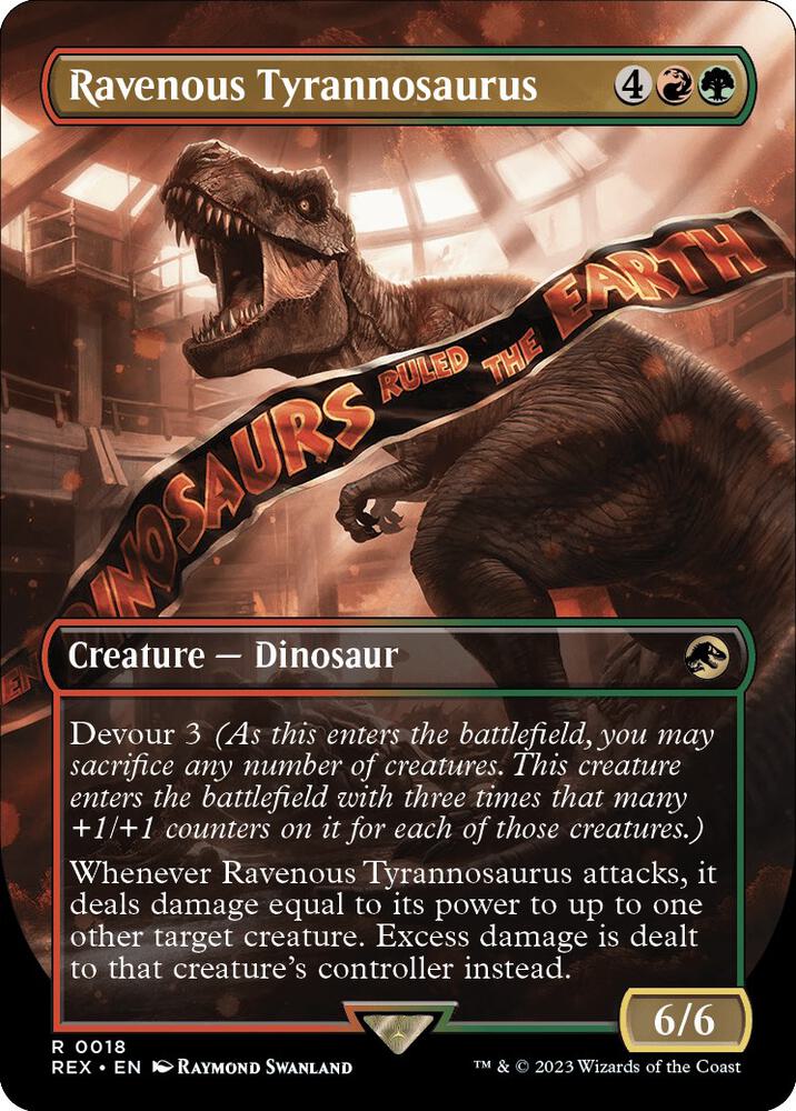 Ravenous Tyrannosaurus (Borderless)-Universes Beyond: Jurassic World Collection-R-Normal