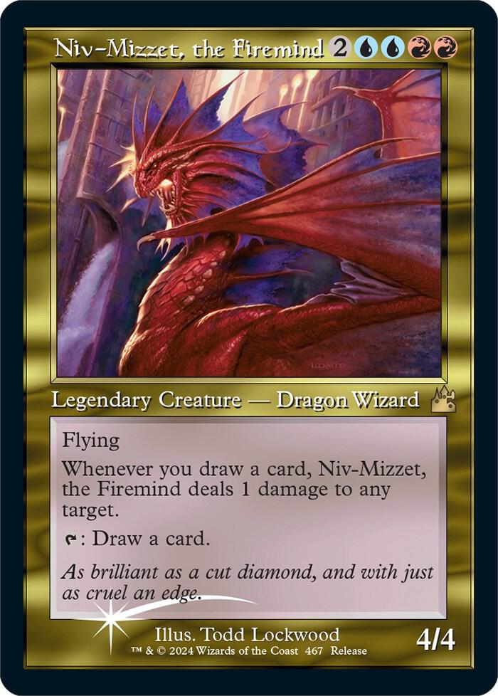 Niv-Mizzet, the Firemind (Retro Frame)-Launch Party & Release Event Promos-P-Foil