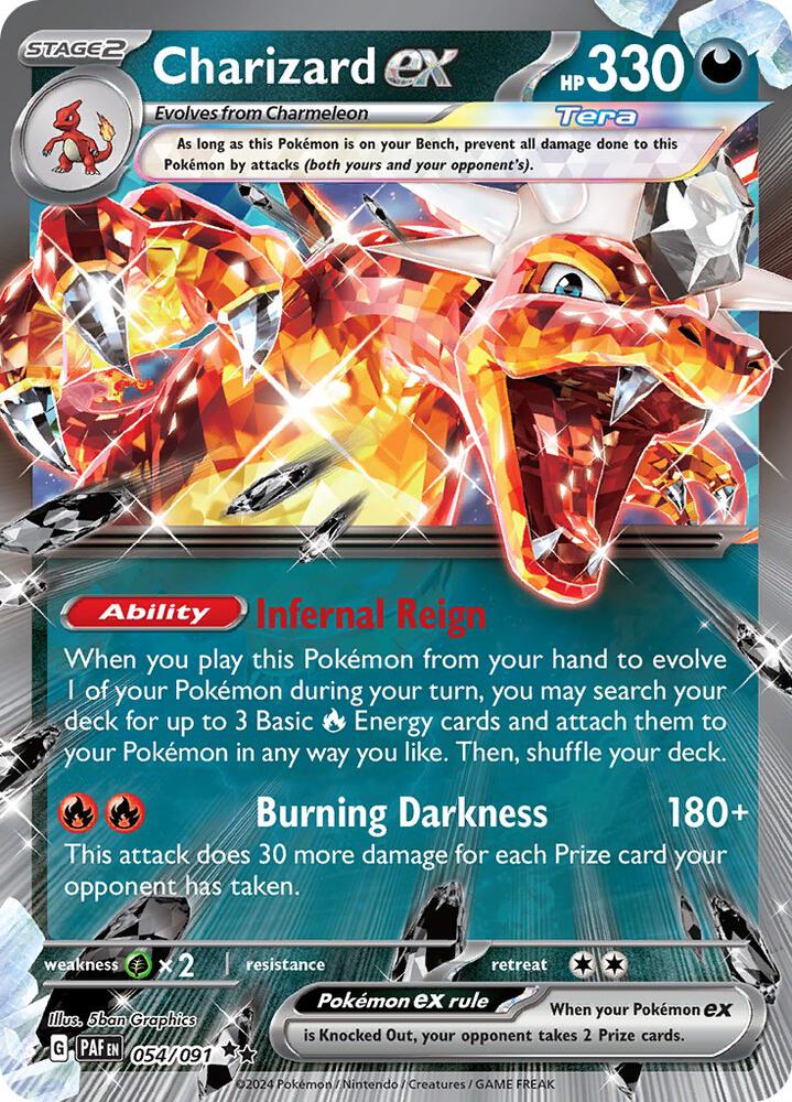 Charizard ex - 054/091-SV: Paldean Fates-Double Rare-Holofoil
