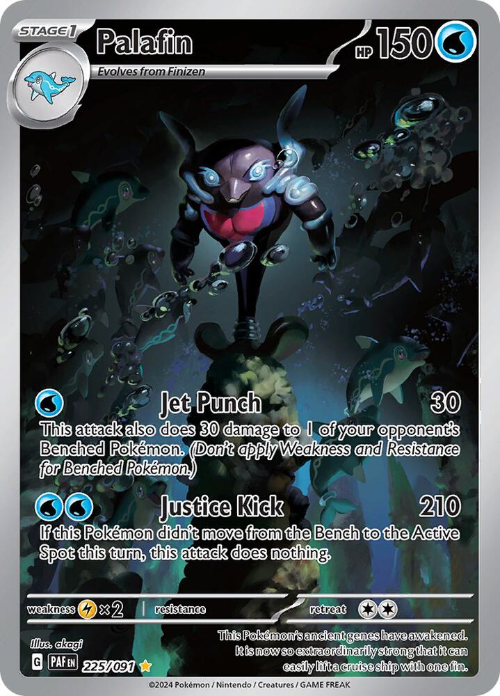 Palafin - 225/091-SV: Paldean Fates-Illustration Rare-Holofoil