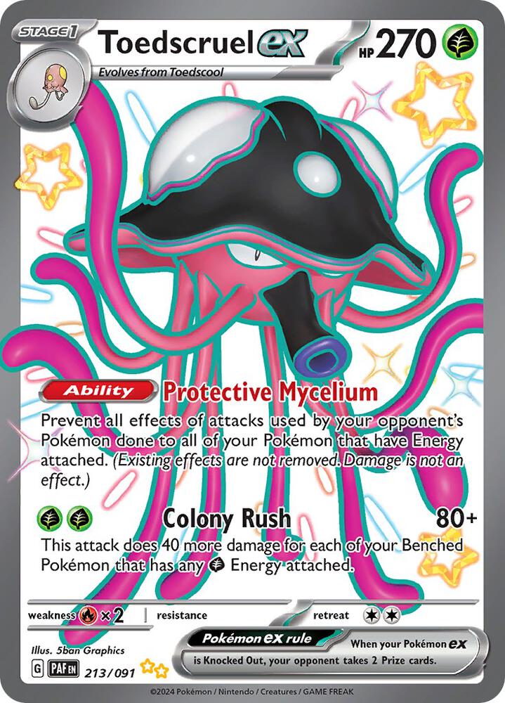 Toedscruel ex - 213/091-SV: Paldean Fates-Shiny Ultra Rare-Holofoil