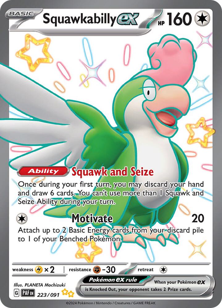 Squawkabilly ex - 223/091-SV: Paldean Fates-Shiny Ultra Rare-Holofoil