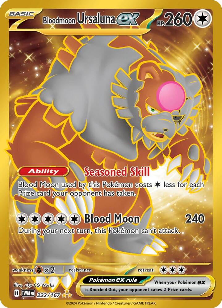 Bloodmoon Ursaluna ex - 222/167-SV06: Twilight Masquerade-Hyper Rare-Holofoil