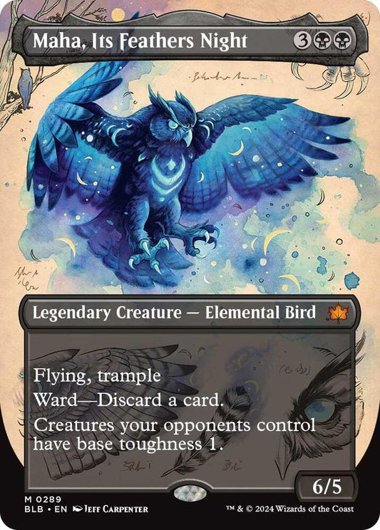 Maha, Its Feathers Night (Borderless)-Bloomburrow-M-Normal