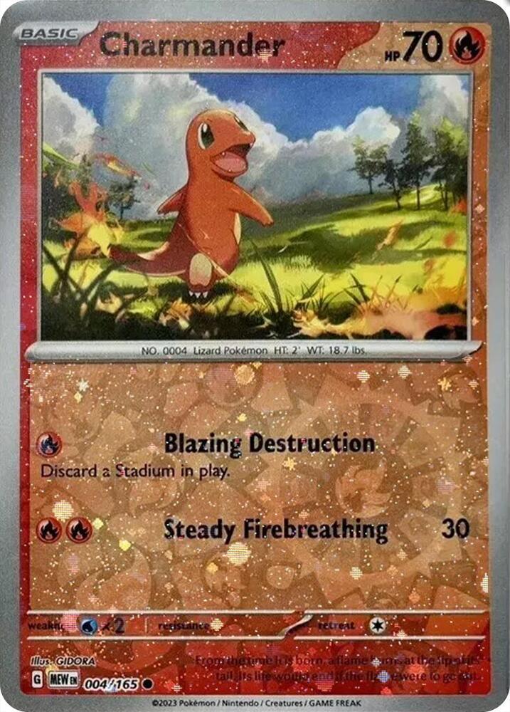 Charmander - 004/165 (Reverse Cosmos Holo) (Costco Exclusive)-Miscellaneous Cards & Products-Promo-Holofoil