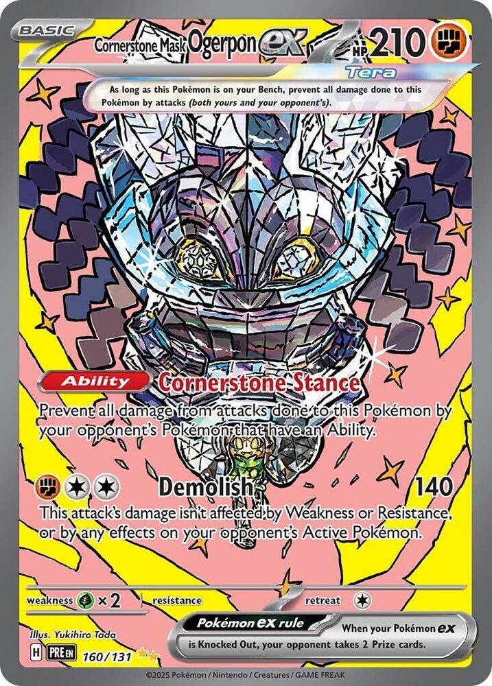 Cornerstone Mask Ogerpon ex - 160/131-SV: Prismatic Evolutions-Special Illustration Rare-Holofoil