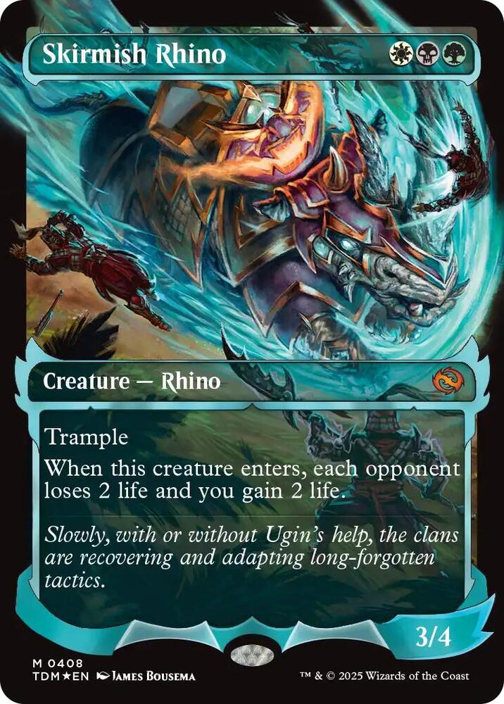 Skirmish Rhino (Showcase)-Tarkir: Dragonstorm-M-Foil