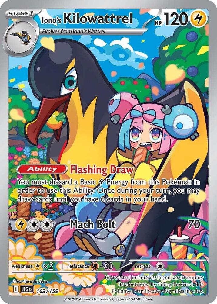 Iono's Kilowattrel - 163/159-SV09: Journey Together-Illustration Rare-Holofoil
