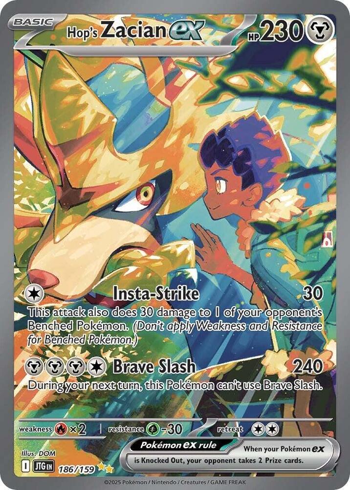 Hop's Zacian ex - 186/159-SV09: Journey Together-Special Illustration Rare-Holofoil