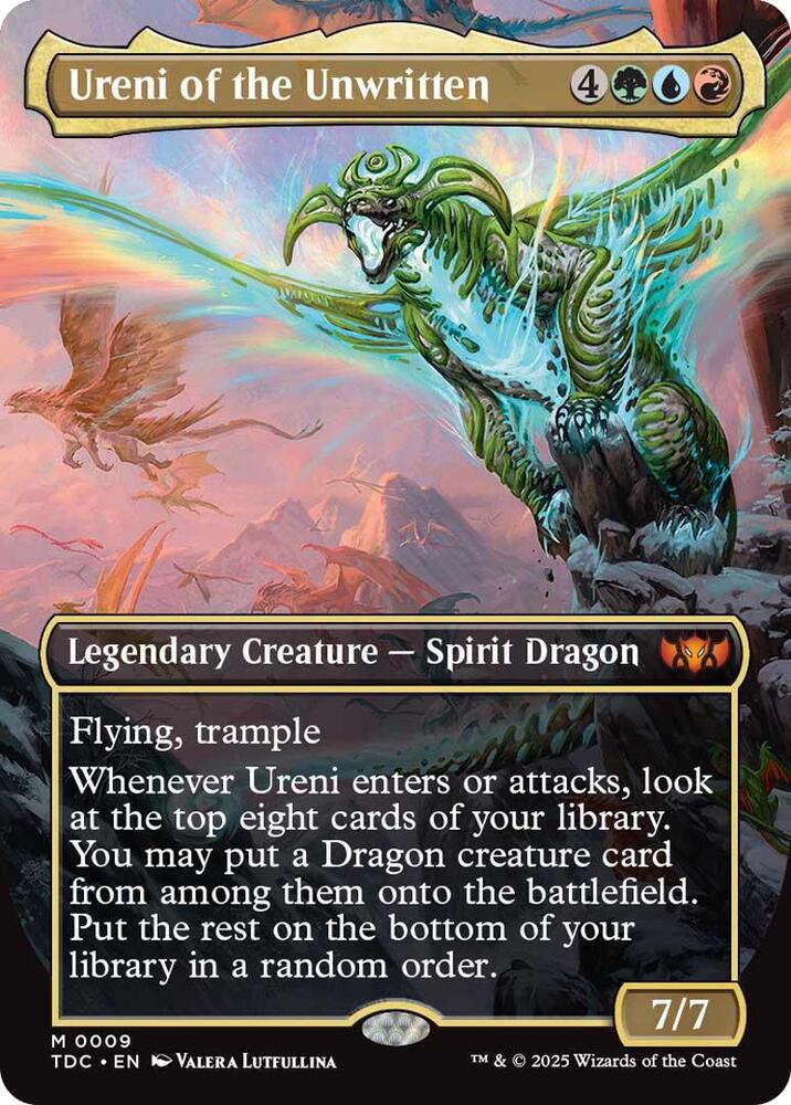 Ureni of the Unwritten (Borderless)-Commander: Tarkir: Dragonstorm-M-Foil