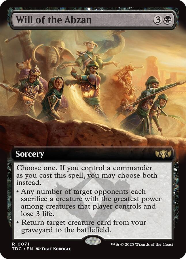 Will of the Abzan (Extended Art)-Commander: Tarkir: Dragonstorm-R-Normal