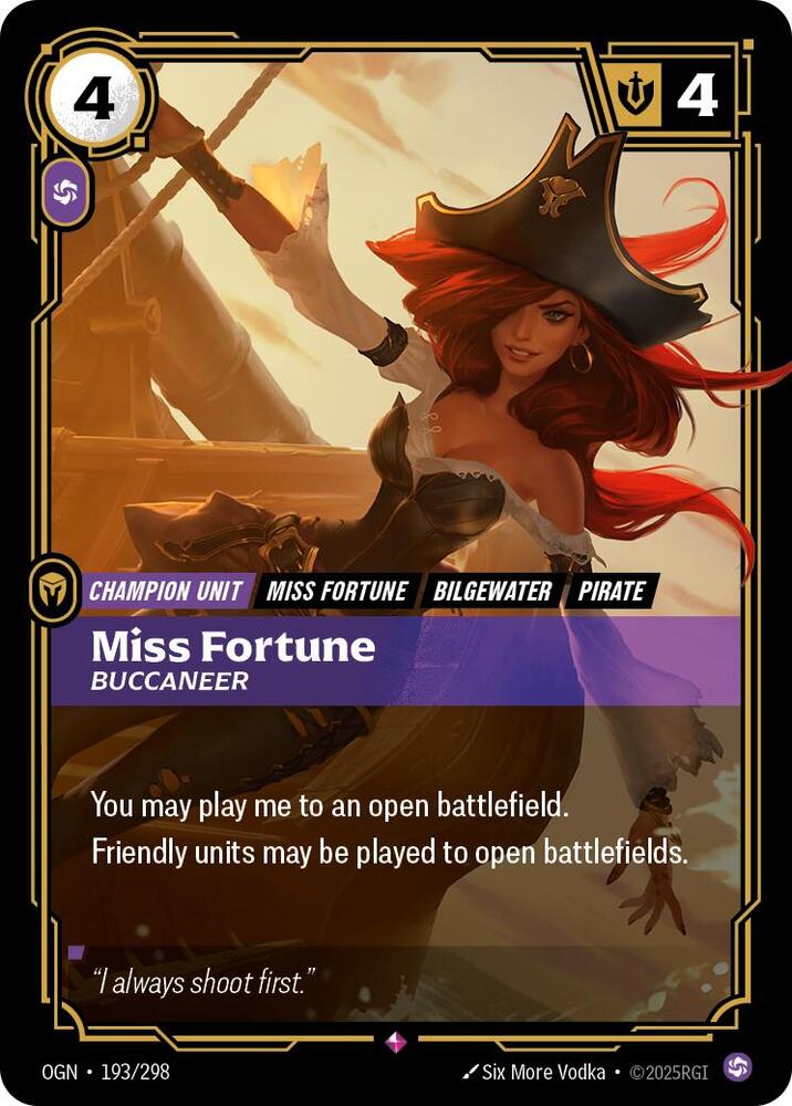 Miss Fortune, Buccaneer-Origins-Rare-Foil