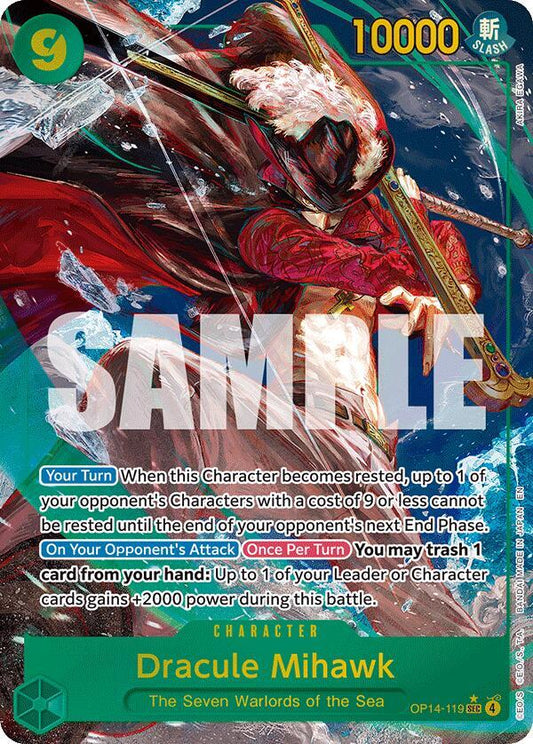 Dracule Mihawk - OP14-119 (Alternate Art)-The Azure Sea's Seven-SEC-Foil