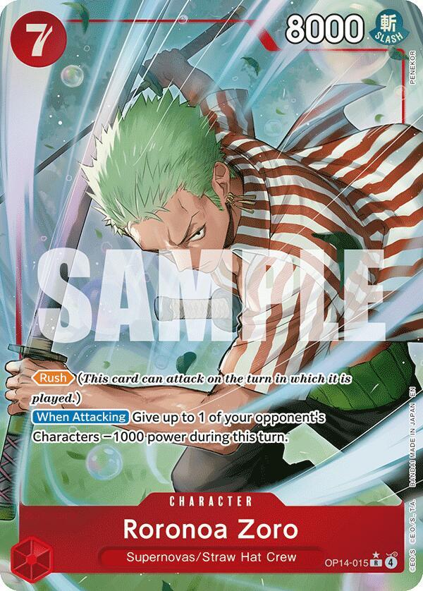 Roronoa Zoro - OP14-015 (Alternate Art)-The Azure Sea's Seven-R-Foil