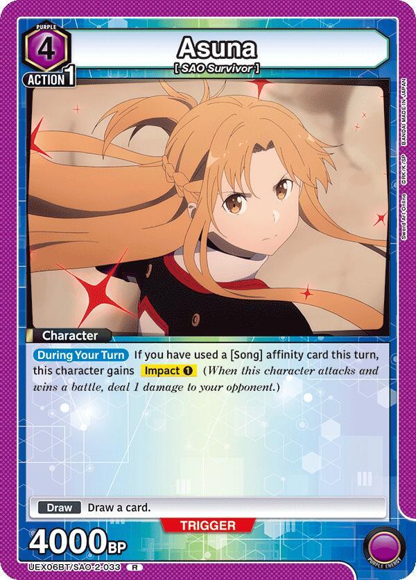Asuna (033)-UEX06BT: Sword Art Online Vol.2-Rare-Foil